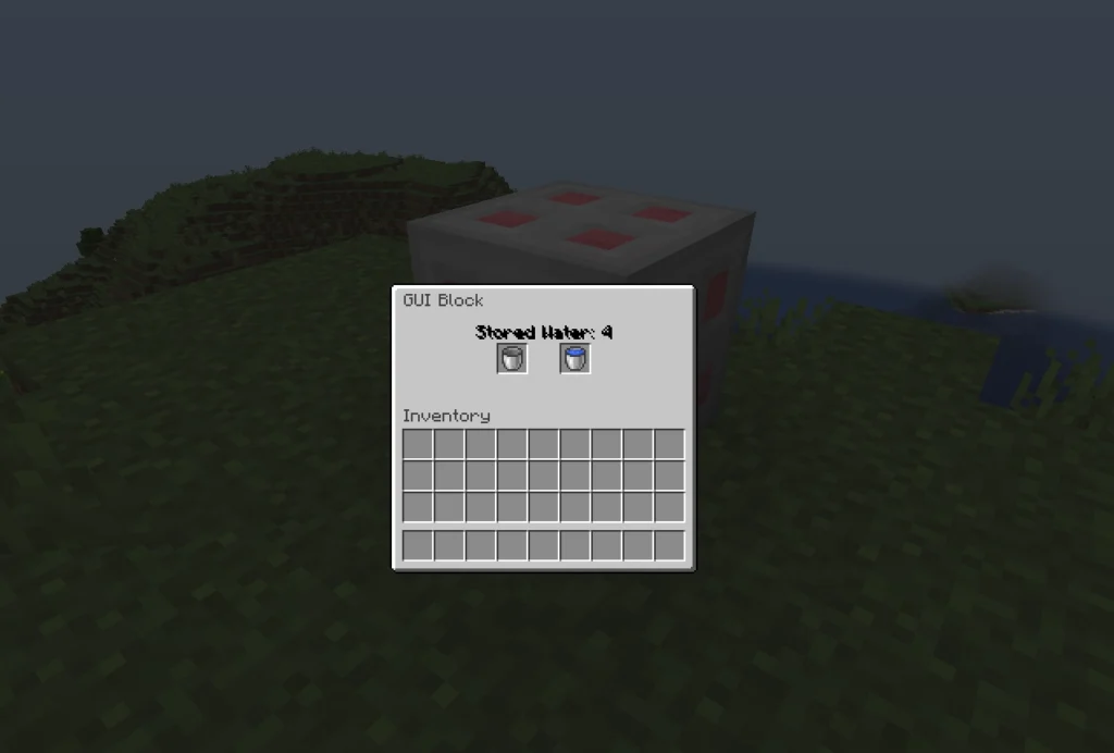 Example for menus with screens shown in Minecraft